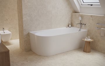Cersanit CREA Back-to-Wall hjørne badekar 170×80 cm - højre